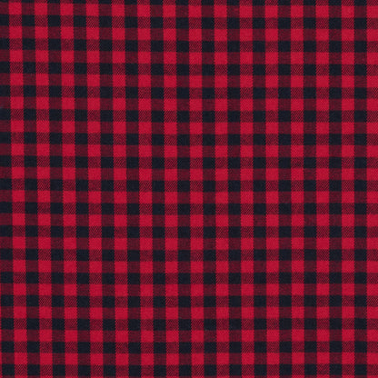 Red and Black Shepherd's Check Cotton Shirting