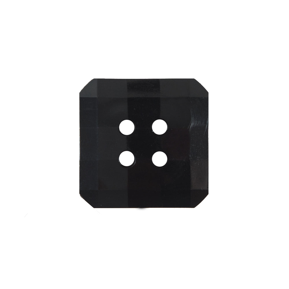 Black Square Bevel Cut Button - 30L/19mm