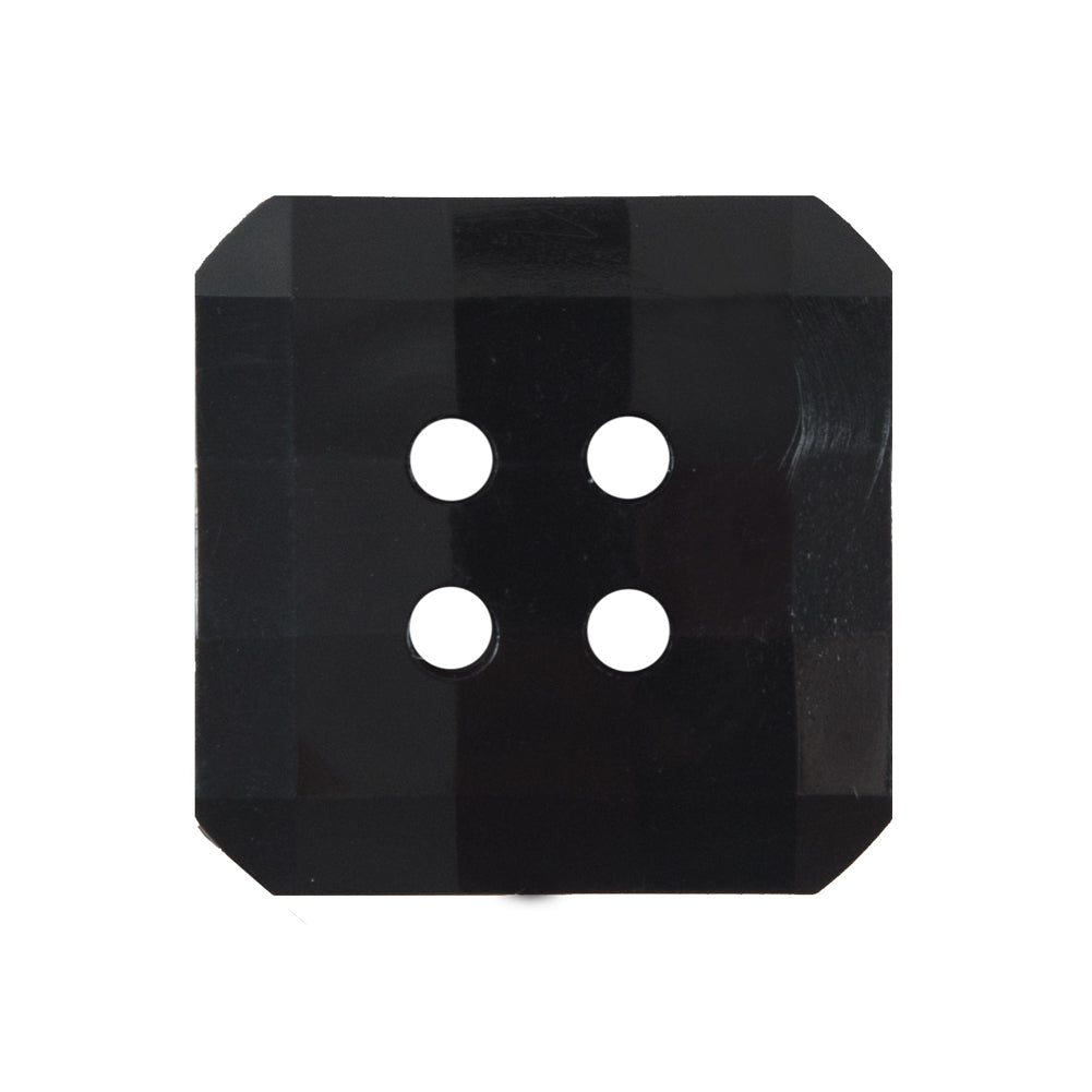 Black Square Bevel Cut Button - 40L/25.5mm