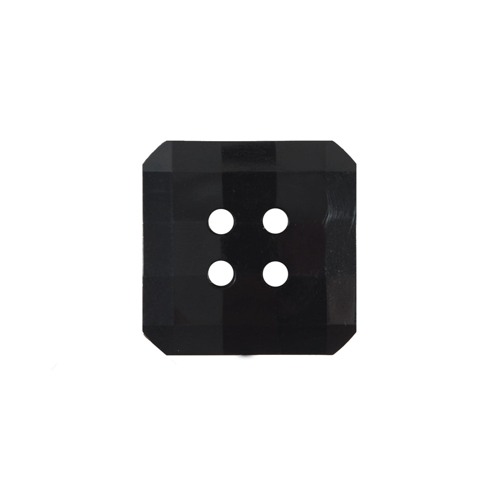 Black Square Bevel Cut Button - 28L/18mm