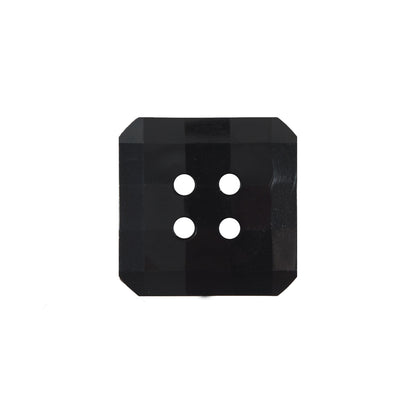 Black Square Bevel Cut Button - 28L/18mm