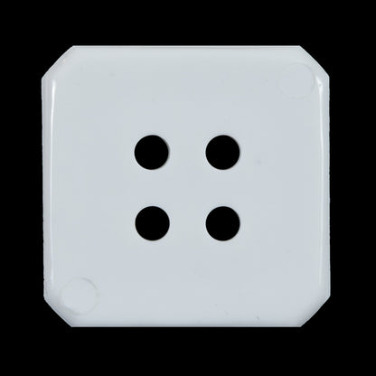 White Square Bevel Cut Button - 48L/30mm - Detail