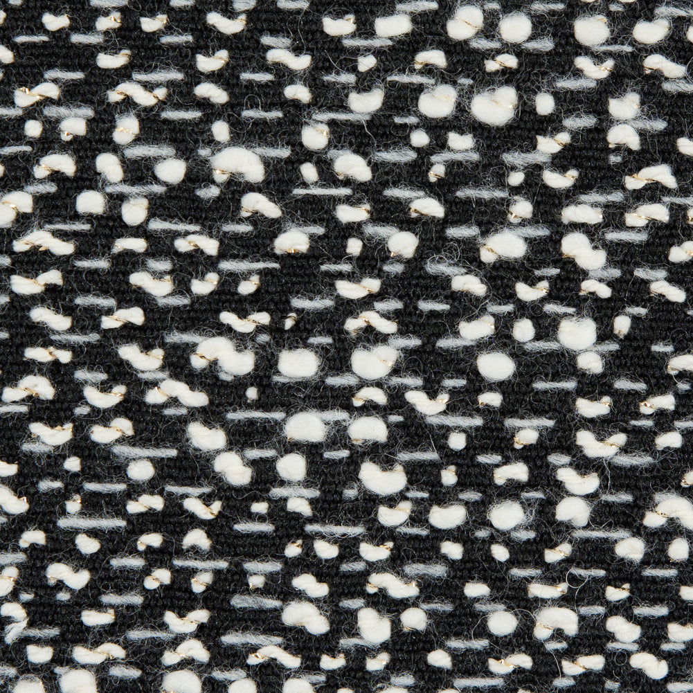 Jay Godfrey Black and White Cotton Tweed with Metallic Gold Inserts - Detail