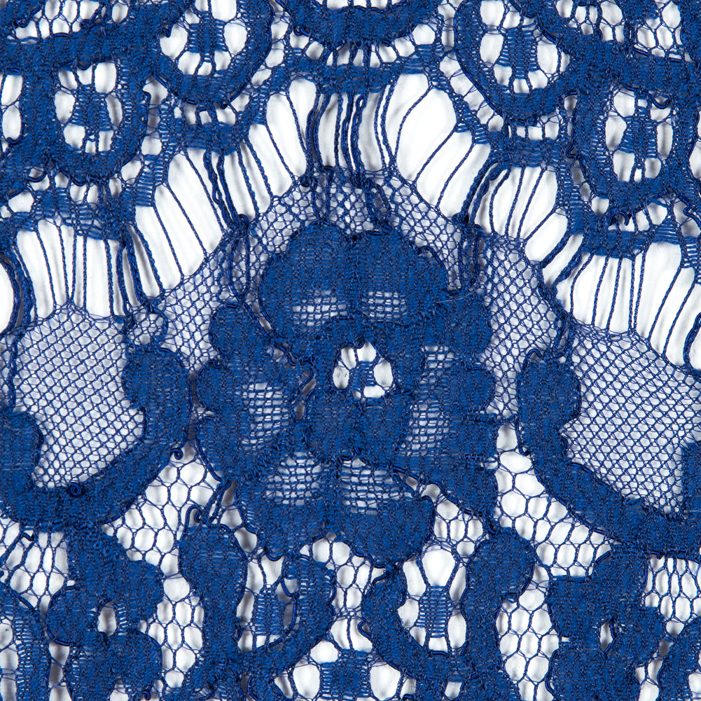 Jay Godfrey Mazarine Blue Scalloped Corded Lace with Stretch - Detail
