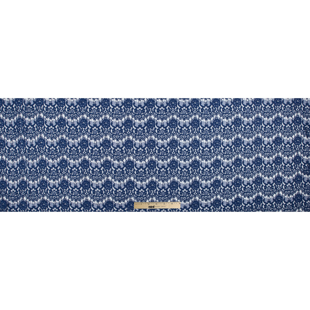 Jay Godfrey Mazarine Blue Scalloped Corded Lace with Stretch - Full