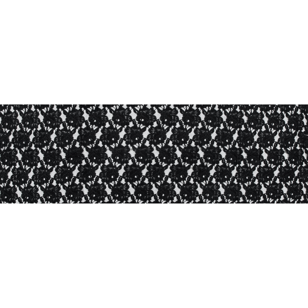 Jay Godfrey Black Floral Flocked Lace Full