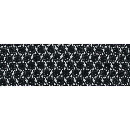 Jay Godfrey Black Floral Flocked Lace Full