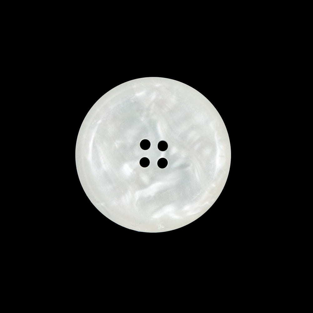 White Iridescent Plastic Button - 36L/22mm - Detail