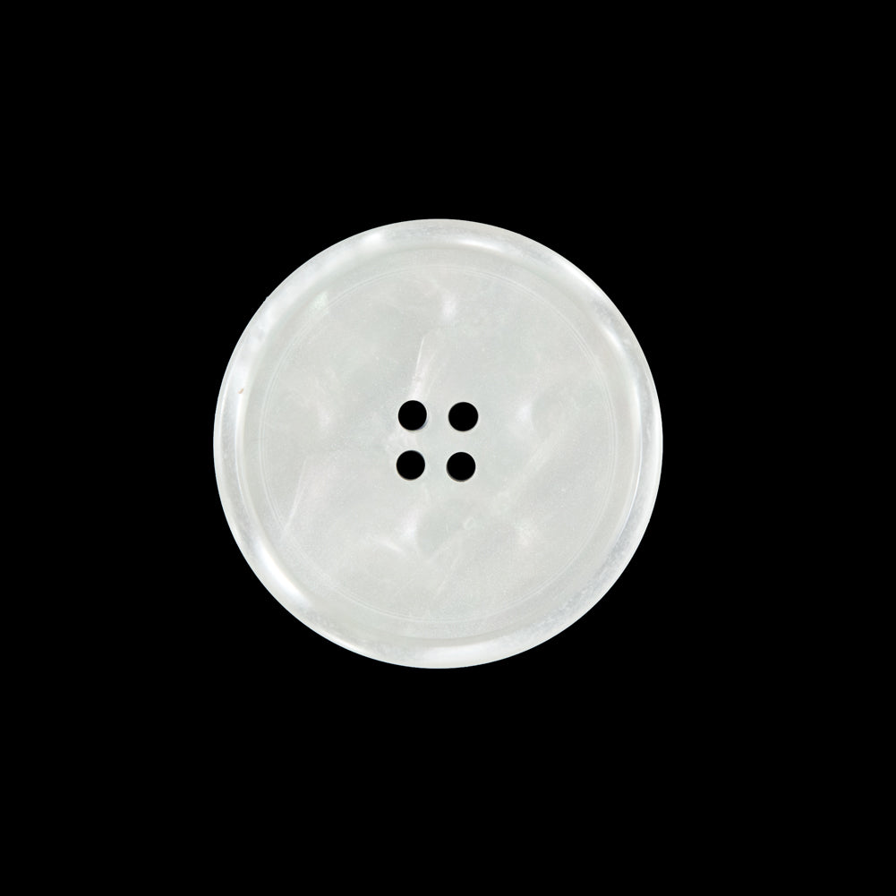 White Iridescent Plastic Button - 36L/22mm