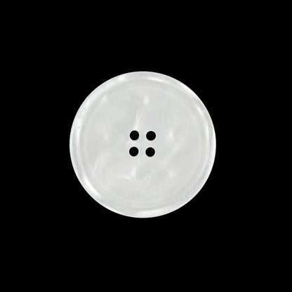White Iridescent Plastic Button - 36L/22mm