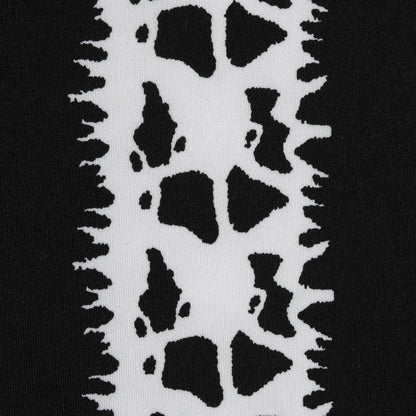 Black and White Abstract Awning Stripes on a Stretch Double Knit - Detail