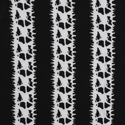 Black and White Abstract Awning Stripes on a Stretch Double Knit