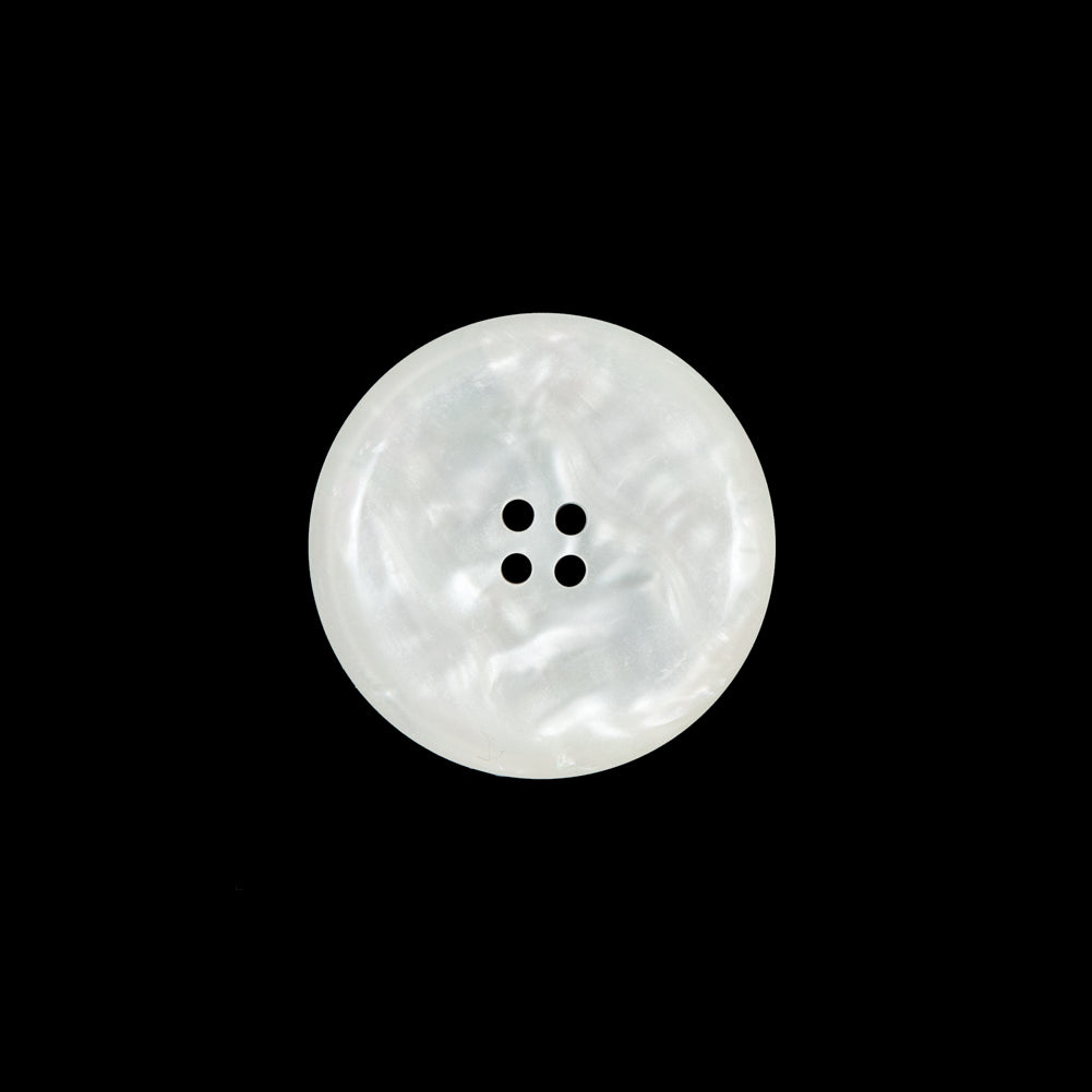 White Iridescent Plastic Button - 28L/18mm - Detail