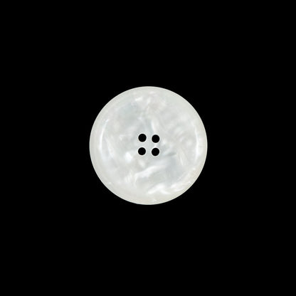 White Iridescent Plastic Button - 24L/15mm - Detail