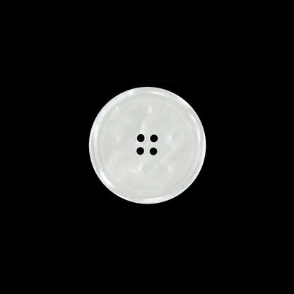 White Iridescent Plastic Button - 24L/15mm
