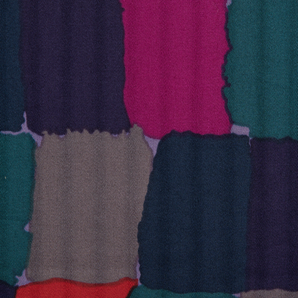 Famous NYC Designer Multicolor Abstract Printed Cotton Dobby Sateen Detail