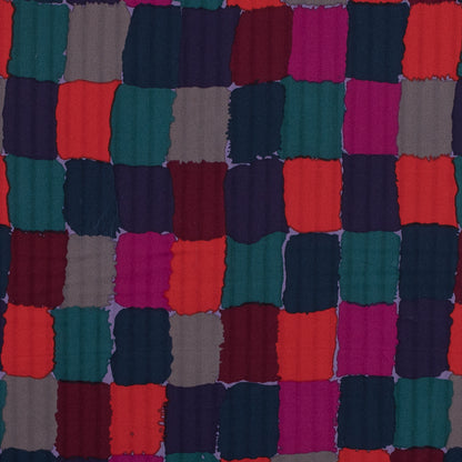 Famous NYC Designer Multicolor Abstract Printed Cotton Dobby Sateen
