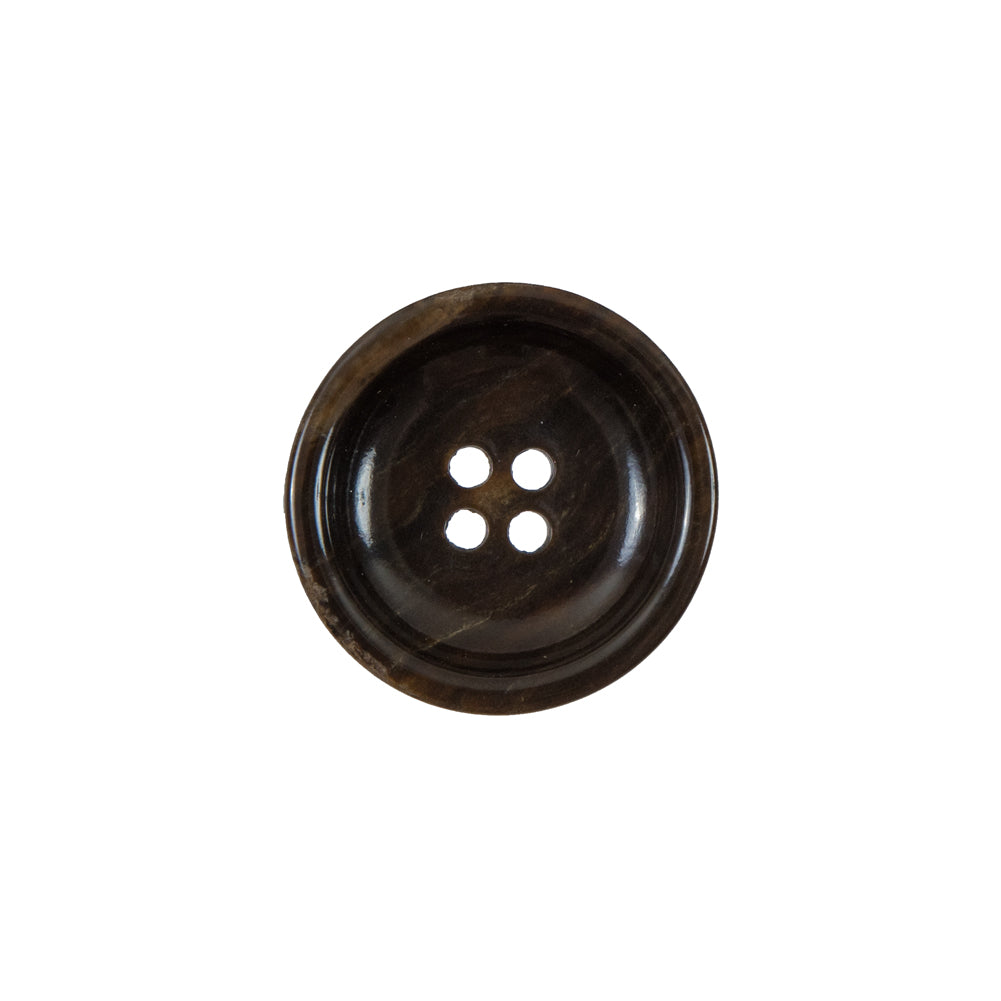 Brown Concaving Plastic Button - 28L/18mm