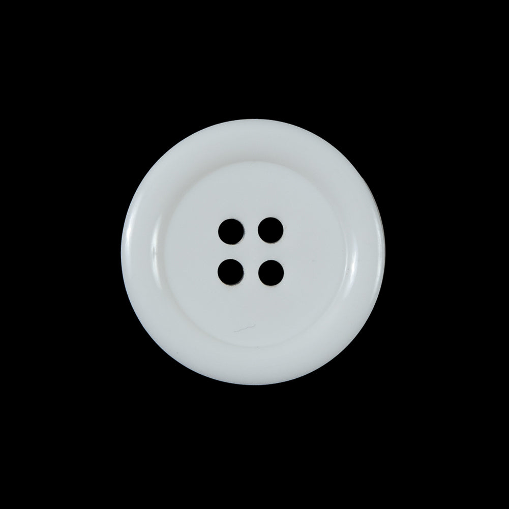 White 4-Hole Plastic Button - 36L/23mm