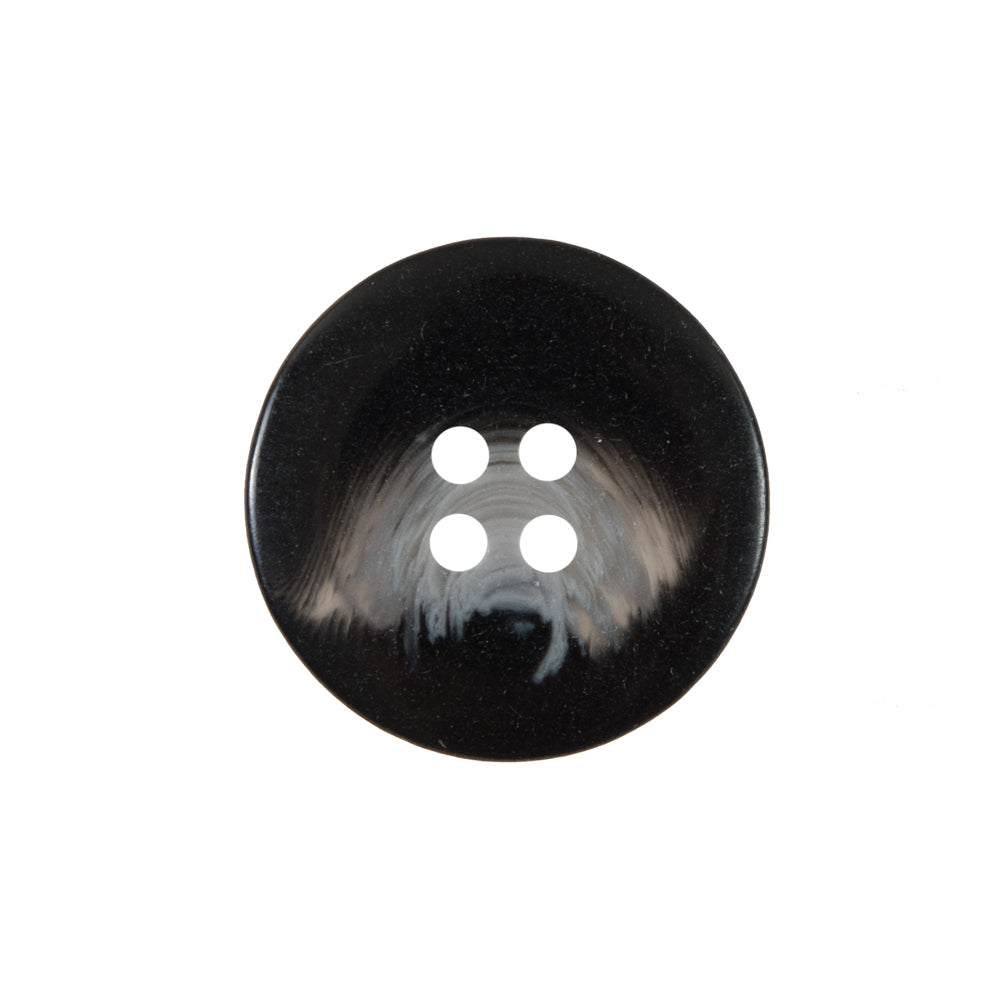 Black Rimmed Plastic Button - 36L/23mm Detail