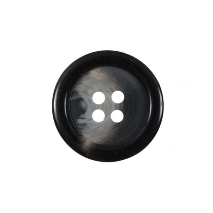 Black Rimmed Plastic Button - 36L/23mm