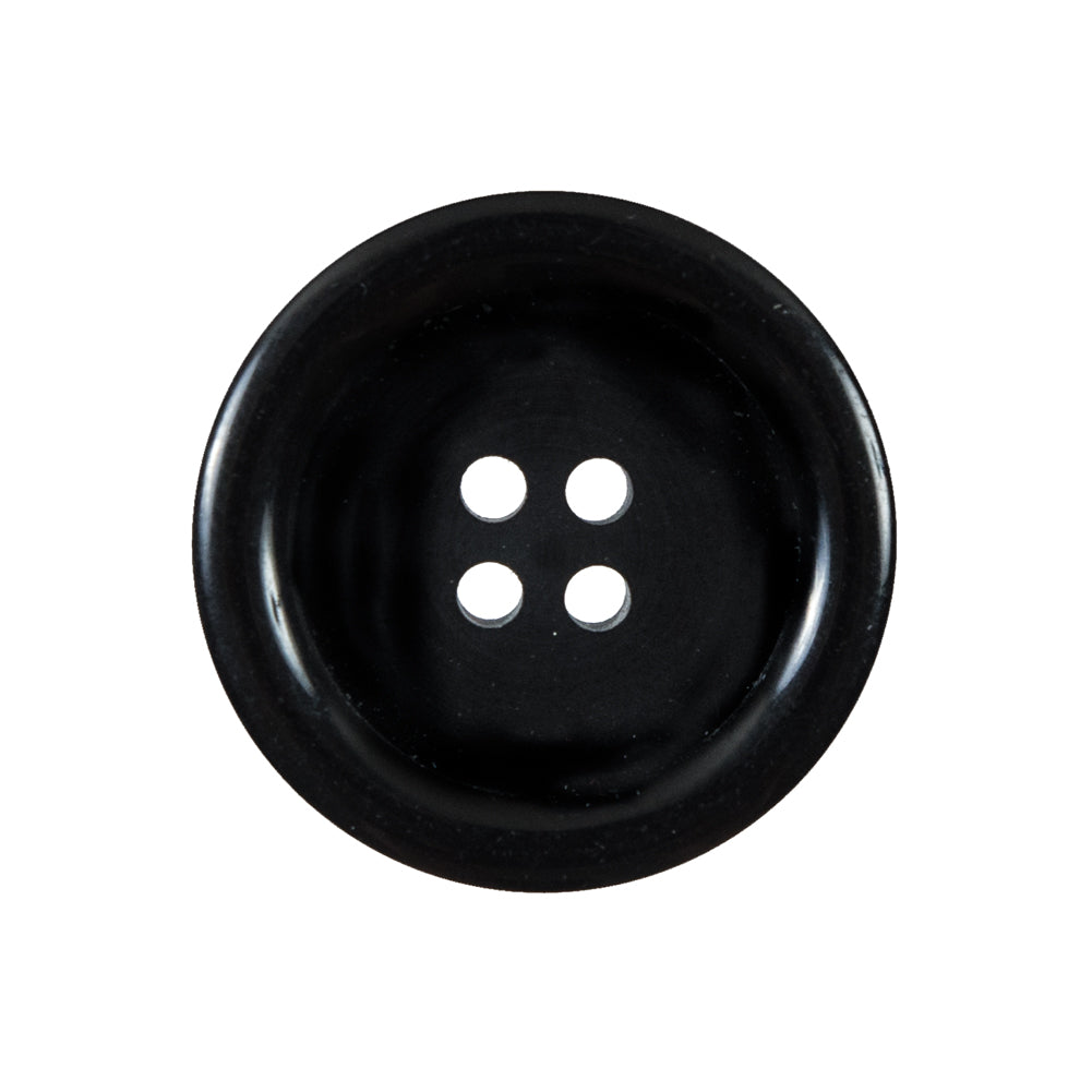4-Hole Black Rimmed Plastic Button - 40L/25.5mm