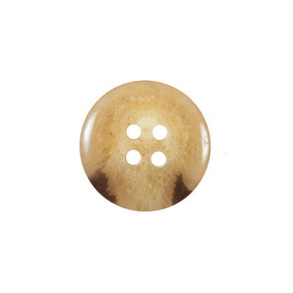 Beige and Brown 4-Hole Plastic Button - 32L/20mm - Detail