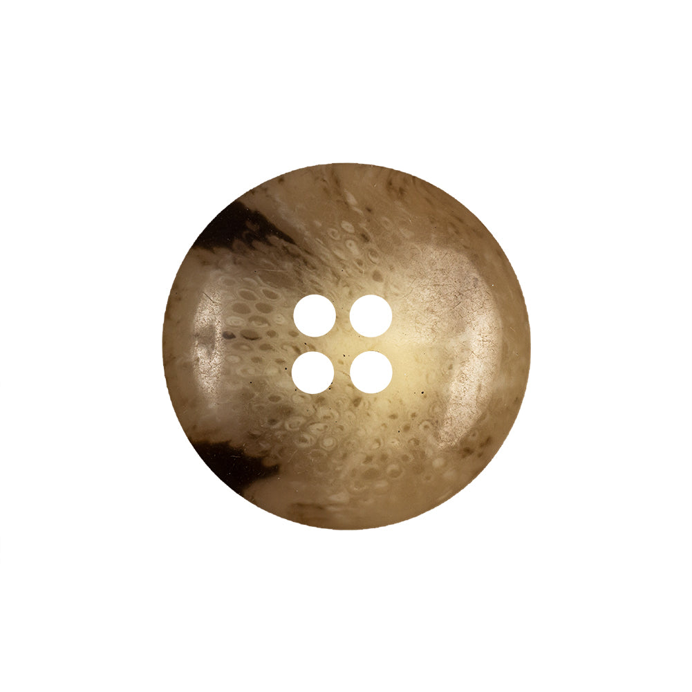 Chestnut and Parsnip Spotted 4-Hole Semi-Translucent Plastic Button - 36L/23mm Detail