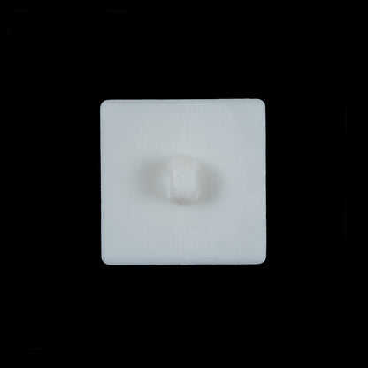 White Square Bevel Cut Button - 30L/19mm - Detail