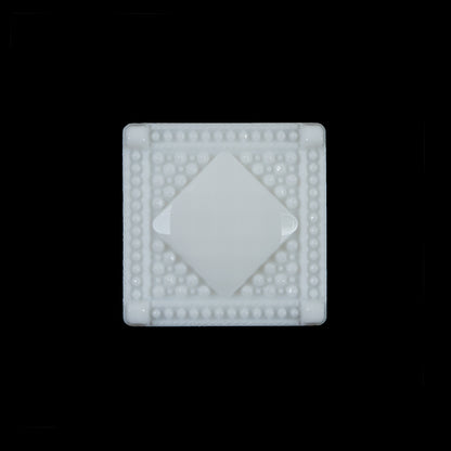 White Square Bevel Cut Button - 30L/19mm
