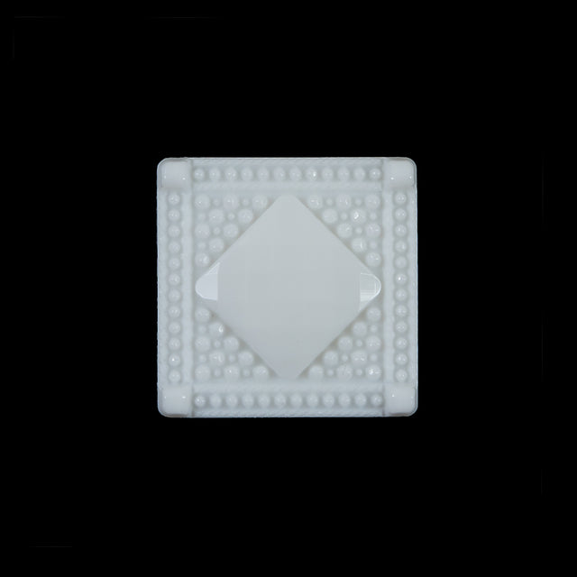 White Square Bevel Cut Button - 30L/19mm