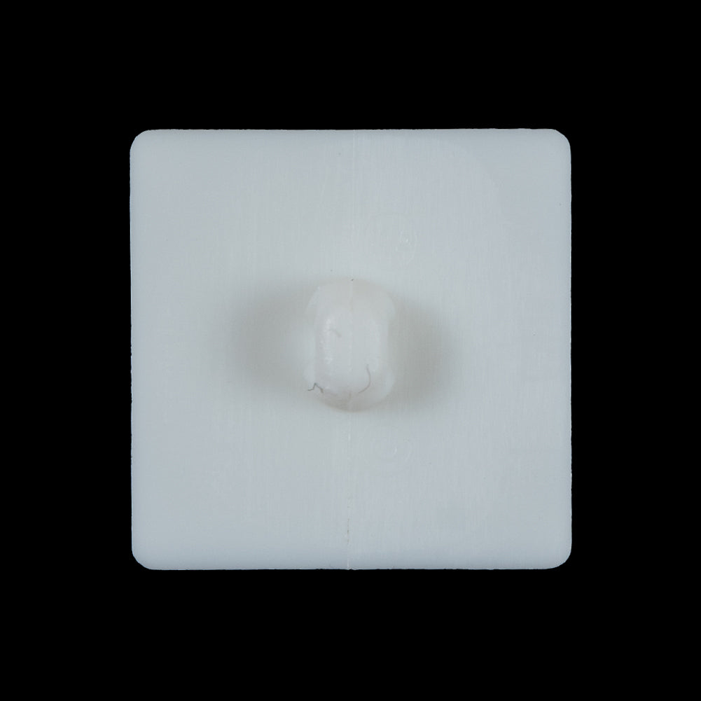 White Square Bevel Cut Button - 44L/28mm Detail