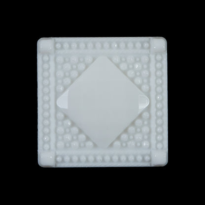 White Square Bevel Cut Button - 44L/28mm