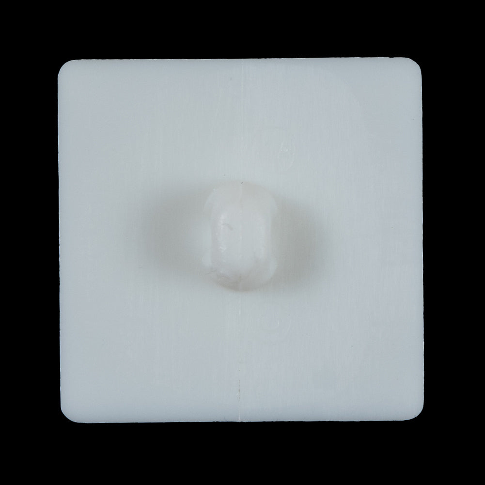 White Square Bevel Cut Button - 50L/32mm Detail