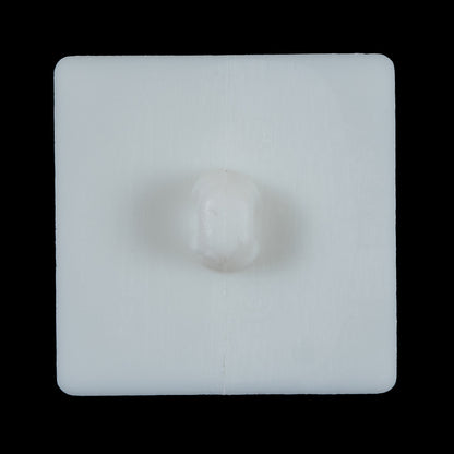 White Square Bevel Cut Button - 50L/32mm Detail