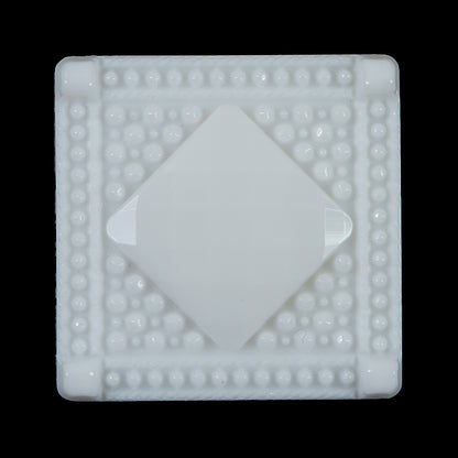 White Square Bevel Cut Button - 50L/32mm