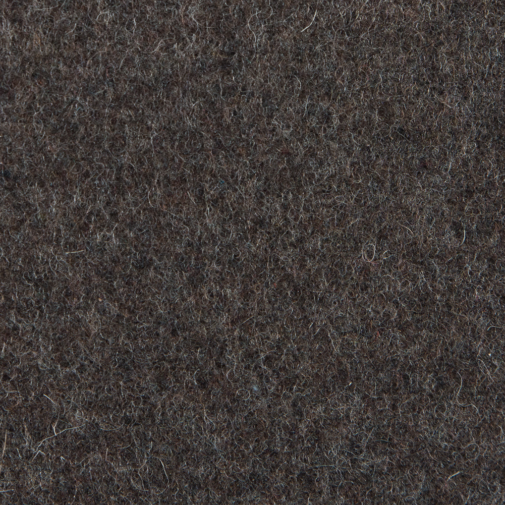 Heathered Turkish Coffee Felted Wool Coating - Detail