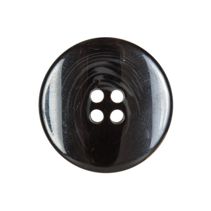 Black and Gray Plastic Button with Dipped Edges - 40L/25.5mm Detail