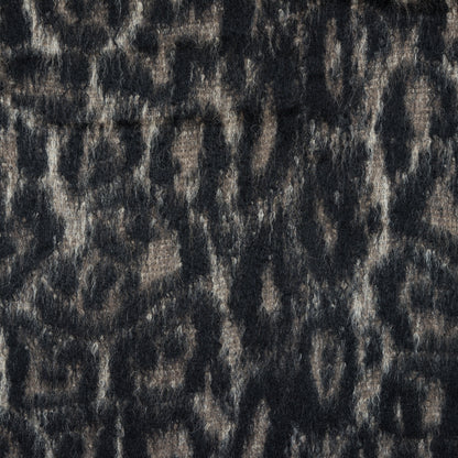 Cavalli Black and Oyster White Animalistic Alpaca Coating