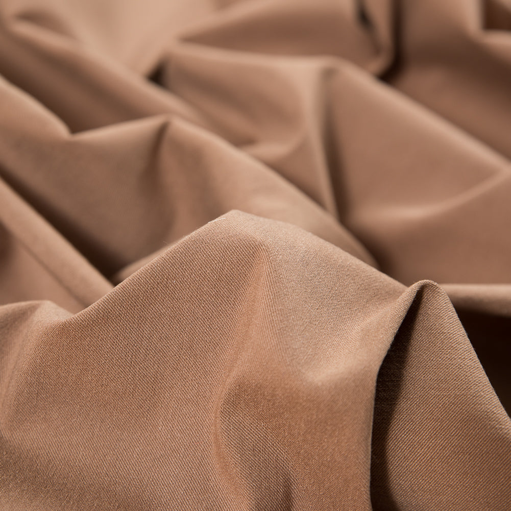 Light Brown Stretch Rayon Twill Detail