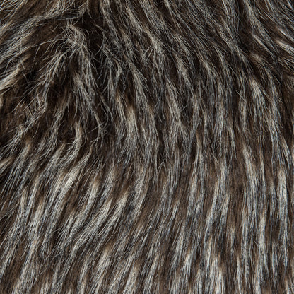 Cub Brown and Winter White Spotted Thick Faux Fur - Detail