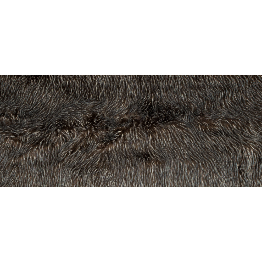 Cub Brown and Winter White Spotted Thick Faux Fur - Full
