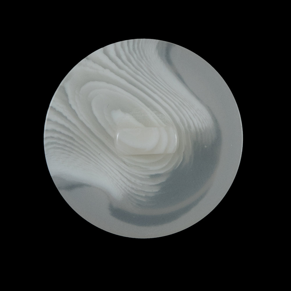 White Translucent Shank-Back Button - 44L/28mm - Detail