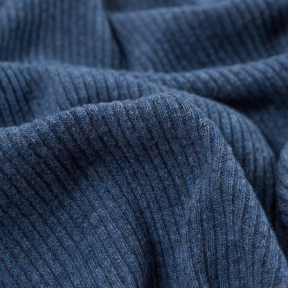 Italian Jean Blue 2x2 Wool Rib Knit Detail