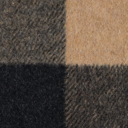 Italian Camel and Black Plaid Brushed Wool Twill - Detail