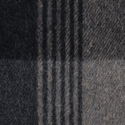 Italian Gray Plaid Brushed Wool Twill Detail