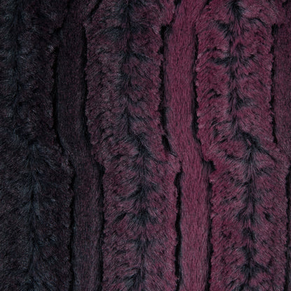 Famous NYC Designer Red Plum and Black Striped Faux Fur - Detail
