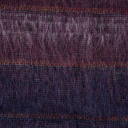 Famous NYC Designer Dark Purple and Metallic Burnt Orange Striped Mohair Detail
