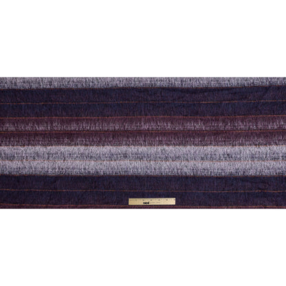 Famous NYC Designer Dark Purple and Metallic Burnt Orange Striped Mohair Full
