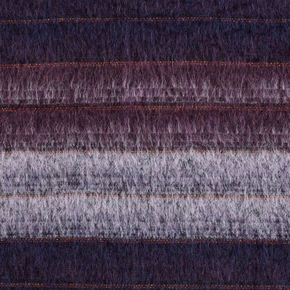 Famous NYC Designer Dark Purple and Metallic Burnt Orange Striped Mohair